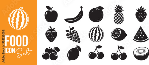 Minimalist Fruit Collection for Grocery and Juice Bar Menu Design