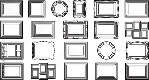 Various frames arrayed, each offering a blank space, inviting personalization, and expressing the beauty in simplicity.