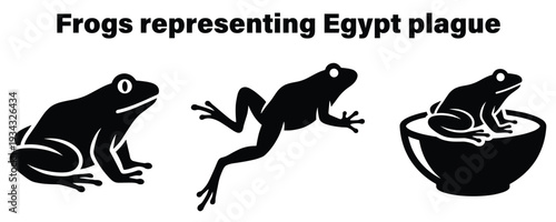 Biblical frogs plague Egypt in stunning black silhouette illustration
