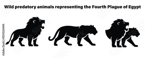 Wild predatory animals representing ancient Egyptian plague