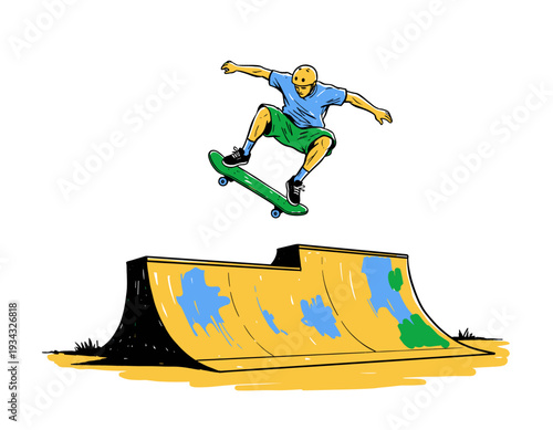 Skateboarding club t shirt design. Urban skate competition. Skateboard artwork for t shirt, posters. Extreme sport graphic. Action lifestyle vector.