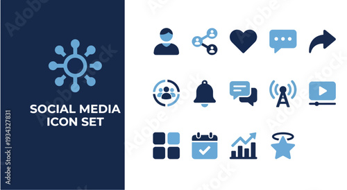 Creative collection of social media and communication icons for digital design projects Vector