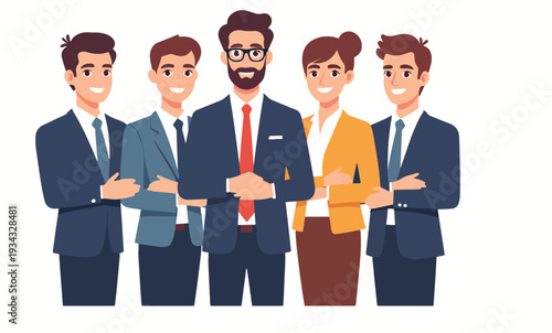 business, squadra, persone, uomo, donna, gruppi, uomini d'affari, uffici, lavoro d'equipe, addicersi a, lavoro, persona, partenariato, vettoriale, avatar, di successo, successo, sorriso, illustrazione
