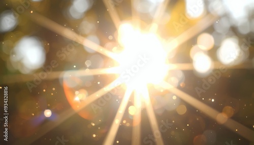 A bright and vibrant sunburst shines with intense light and energy