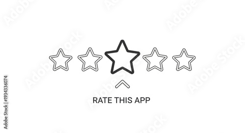Five Star Rating System with Up Arrow and Text.