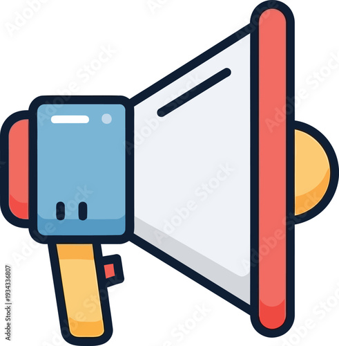 Vibrant megaphone icon for loud announcements and promotions