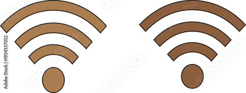Brown wi fi signal icon with gradient effect