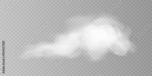 Airy Cumulus Cloud with Natural Light Texture PNG.
