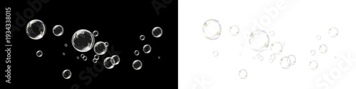 Soft Floating Foam Bubbles with Realistic Glass Effect PNG.