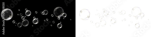 Sparkling Soap Bubbles Decorative Overlay PNG Set.