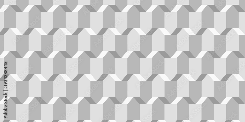 Fototapeta premium Abstract geometric seamless pattern with threedimensional cubes and shadows transparent background