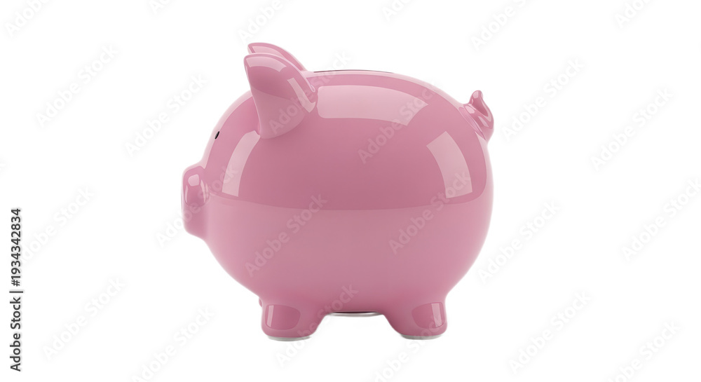 Fototapeta premium Pink piggy bank savings isolated on transparent background