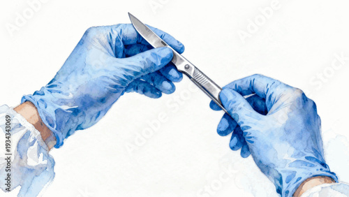 Safe Surgery Hands Surgeon's hand isolated watercolor vector illustration svg