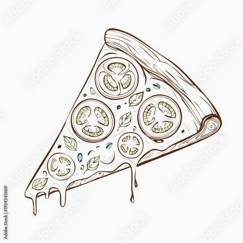 Delicious Slice of Pizza with Fresh Tomatoes and Basil Toppings