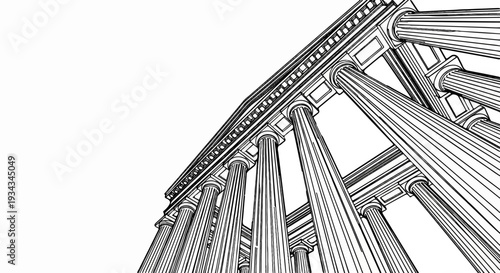 Ornate ancient structure with numerous fluted columns reaching upwards