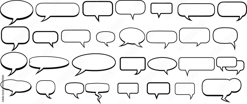 Obraz premium Collection of various speech bubbles and thought clouds