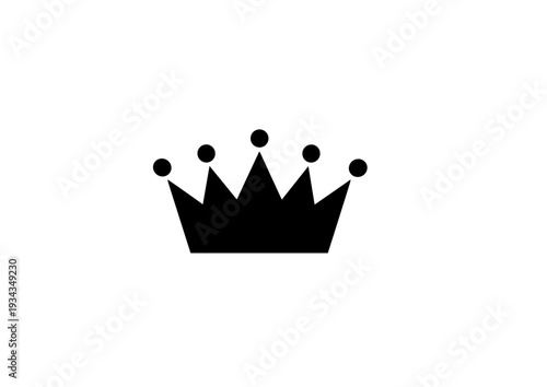 Simple black crown icon on white background  