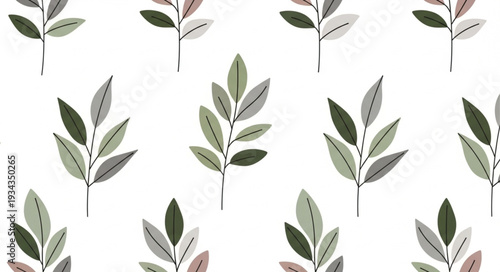 Minimalist botanical pattern with delicate leaves and stems.