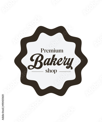 Black and white bakery logo, Bakery shop logo, Bakery Food Logo Template, Badge bakery logo
