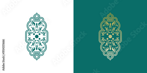 Creative islamic ornament background design with modern concept premium vector