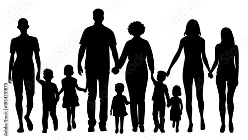 Diverse family group holding hands in unity and love