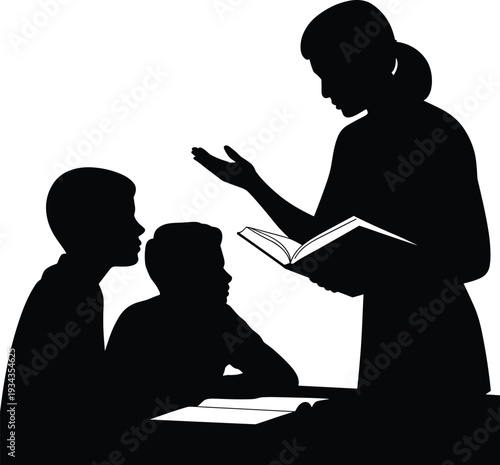 Teacher reading to children in classroom setting