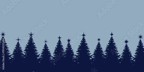 Christmas decorated pine tree banner vector background