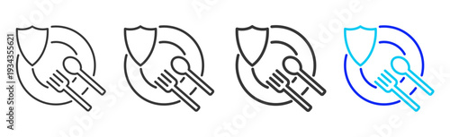 Food Hygiene Icon Set Collection Outline Style for Hazard Analysis and Critical Control Points with Multiple Thickness Variations Creative Design Vector Pack