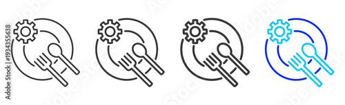 Process Safety Icon Set Collection Outline Style for Hazard Analysis and Critical Control Points with Multiple Thickness Variations Creative Design Vector Pack