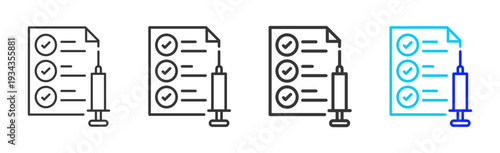 Injection Record Icon Set Collection Outline Style for Hazard Analysis and Critical Control Points with Multiple Thickness Variations Creative Design Vector Pack