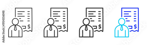 Corporate Record Icon Set Collection Outline Style for Hazard Analysis and Critical Control Points with Multiple Thickness Variations Creative Design Vector Pack