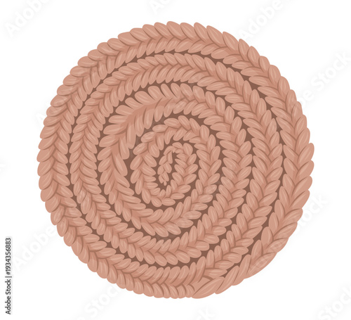 Round braided hot pad coaster