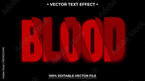 Blood Editable Text Effect With Sliced Style for Halloween Design