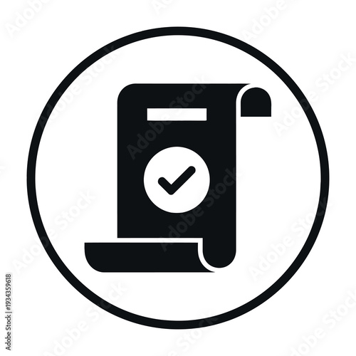 Document icon with checkmark symbolizing approval or verification process