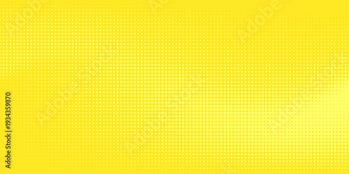 Pop art lemon yellow background with halftone patterns in comic book style, vector illustration