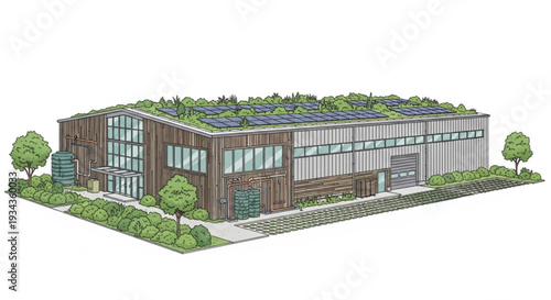 Modern Sustainable Office Building Architecture.