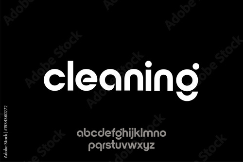 Modern rounded lowercase font for cleaning related branding and typography.