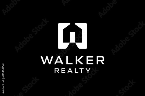 Modern Walker Realty Logo Design with House Icon.