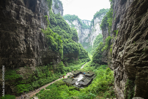 Fotografie Scenery of the Three Natural Bridges in Wulong, Chongqing, China.