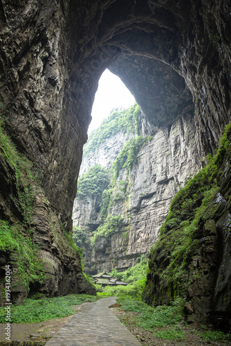 Scenery of the Three Natural Bridges in Wulong, Chongqing, China.