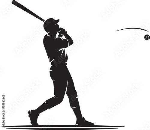 A baseball player swings a bat at an incoming ball