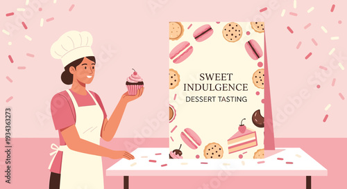 Baker Presents Dessert Tasting Menu with Sweets and Macarons