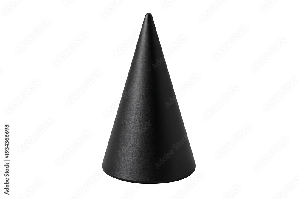 Fototapeta premium Black Geometric Cone Shape Isolated on transparent background