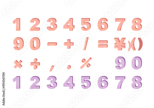 3D Style Numbers and Symbols for Design