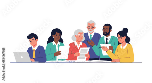 Modern Diverse Business Team Collaboration Meeting - Professionals Working Together