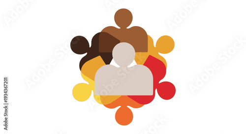 Unity in Diversity: Interlocking Abstract People Representing Global Community, Inclusion, and Connection