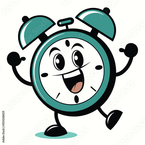 a retro style cartoon illustration of an alarm clo (6)