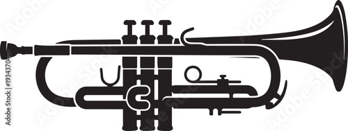 Jazz Marching Band Trumpet Brass Instrument Silhouettes