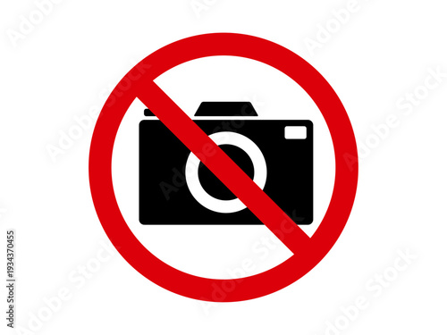 撮影禁止のシンプルアイコン シンボルマーク ベクターイラスト