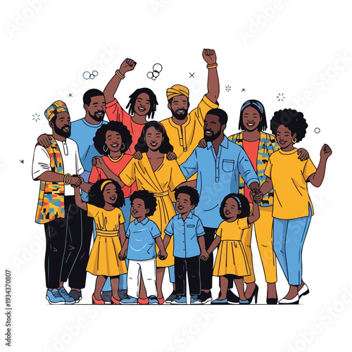 Diverse Family Group Celebrating Together.